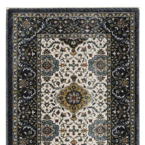 HomeRoots 5' Red Medallion Area Rug with Fringe - Elegant, Stain-Resistant Design for Stylish Living Spaces! 8' Runner 575740