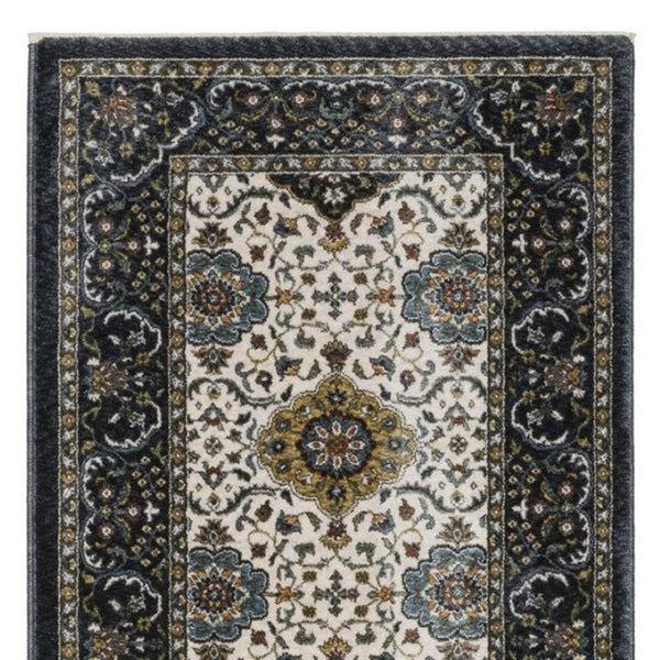 HomeRoots 5' Red Medallion Area Rug with Fringe - Elegant, Stain-Resistant Design for Stylish Living Spaces! 8' Runner 575740