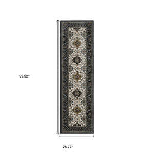 HomeRoots 5' Red Medallion Area Rug with Fringe - Elegant, Stain-Resistant Design for Stylish Living Spaces! 8' Runner 575740