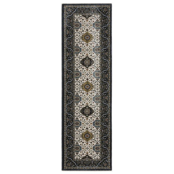 HomeRoots 5' Red Medallion Area Rug with Fringe - Elegant, Stain-Resistant Design for Stylish Living Spaces! 8' Runner 575740