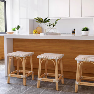 Butler Specialty Riviera Coastal-inspired Backless Rattan Counter Stool For Kitchen And Patio, Durable & Stylish Tan Rattan,Polyurethane Synthetic (Pe) Rattan 5757415-butler