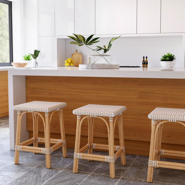 Butler Specialty Riviera Coastal-inspired Backless Rattan Counter Stool For Kitchen And Patio, Durable & Stylish Tan Rattan,Polyurethane Synthetic (Pe) Rattan 5757415-butler