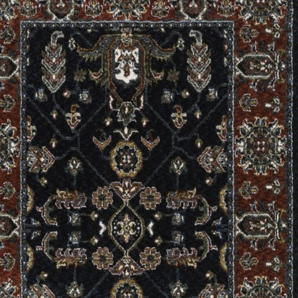 Homeroots 10' Red Oriental Area Rug With Fringe - Stain Resistant, Stylish Design For Living Spaces & Pets 8' Runner Polyester 575741