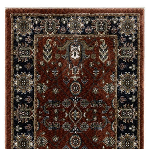 Homeroots 10' Red Oriental Area Rug With Fringe - Stain Resistant, Stylish Design For Living Spaces & Pets 8' Runner Polyester 575742