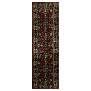 HomeRoots 10' Red Oriental Area Rug - Classic Elegance with Durable, Stain-Resistant Design for Homes 8' Runner 575742