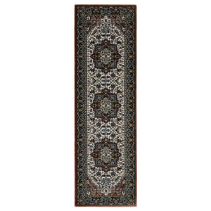 Homeroots 10' Red Medallion Power Loom Area Rug With Fringe - Stain Resistant, Stylish Design For Home Decor 8' Runner Polyester 575743