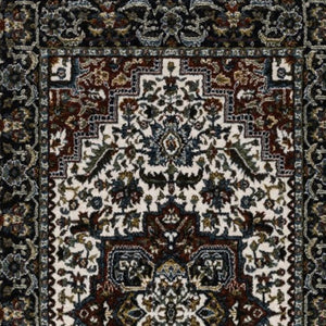 Homeroots 10' Red Medallion Power Loom Area Rug With Fringe - Stain Resistant, Stylish Design For Home Decor 8' Runner Polyester 575743