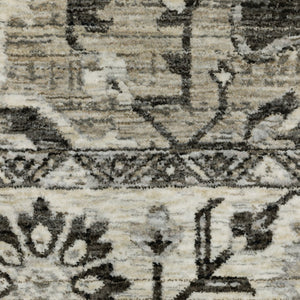 Homeroots 3' Stylish Gray Medallion Area Rug With Fringe - Perfect For Homes With Kids And Pets, Stain Resistant 5' X 8' Polyester 575748