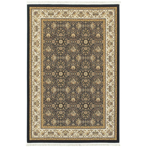 HomeRoots 4' Ivory Oriental Area Rug with Fringe – Timeless Elegance and Durability for Every Room in Your Home 5' X 8' 575751
