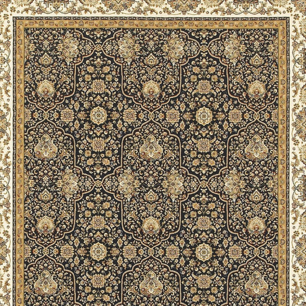 Homeroots 4' Navy Blue Oriental Area Rug With Fringe – Stylish, Stain-resistant Design For Every Home Space 5' X 8' Polypropylene 575751