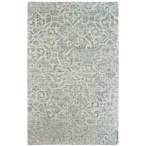 HomeRoots 5' Modern Gray and Ivory Wool Geometric Hand-Tufted Area Rug for Stylish Home Decor and Comfort 4' X 6' 575753