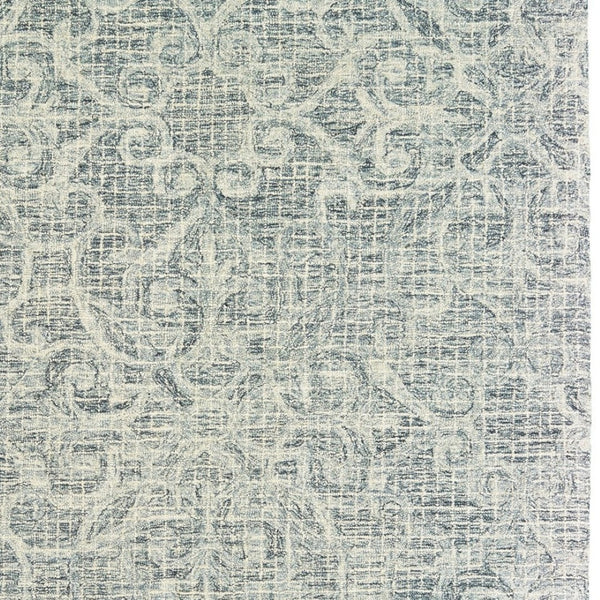 HomeRoots 5' Modern Gray and Ivory Wool Geometric Hand-Tufted Area Rug for Stylish Home Decor and Comfort 4' X 6' 575753