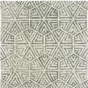 Homeroots 5' Elegant Gray And Ivory Geometric Hand-tufted Wool Area Rug For Stylish Home Décor Enhancement 4' X 6' Wool 575755