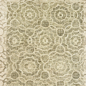 Homeroots 5' Green Wool Geometric Hand-tufted Area Rug - Elevate Your Space With Artful Style & Sophistication 4' X 6' Wool 575756