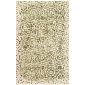 Homeroots 5' Green Wool Geometric Hand-tufted Area Rug - Elevate Your Space With Artful Style & Sophistication 4' X 6' Wool 575756
