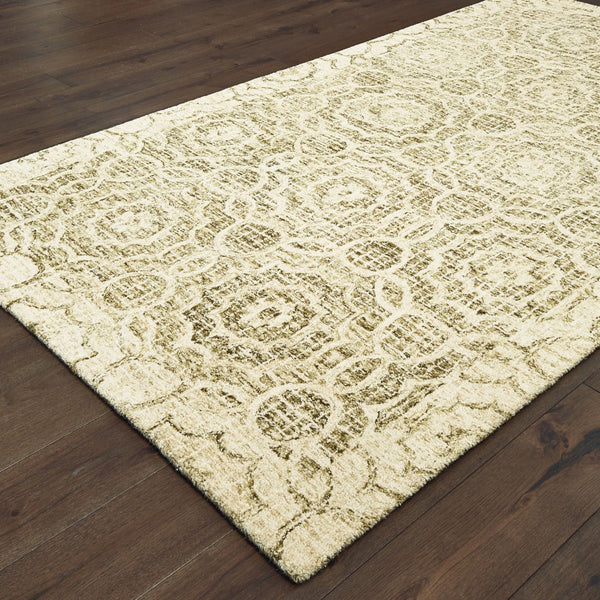 Homeroots 5' Green Wool Geometric Hand-tufted Area Rug - Elevate Your Space With Artful Style & Sophistication 4' X 6' Wool 575756