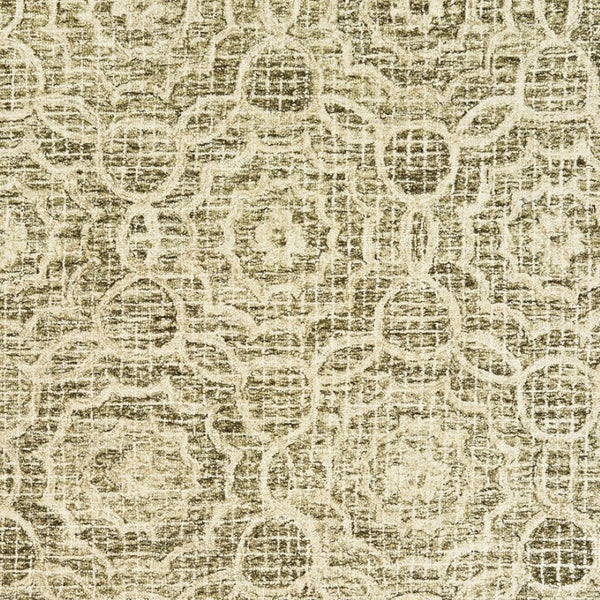 Homeroots 5' Green Wool Geometric Hand-tufted Area Rug - Elevate Your Space With Artful Style & Sophistication 4' X 6' Wool 575756