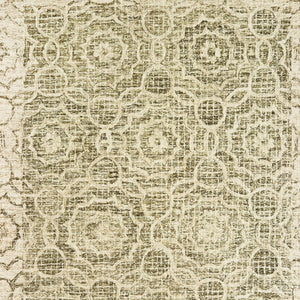 Homeroots 5' Green Wool Geometric Hand-tufted Area Rug - Elevate Your Space With Artful Style & Sophistication 4' X 6' Wool 575756