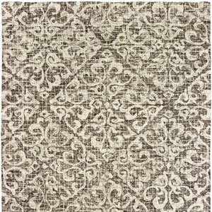 Homeroots 5' Brown Floral Wool Hand Tufted Area Rug – Elevate Your Space With Style And Sophistication 4' X 6' Wool 575757