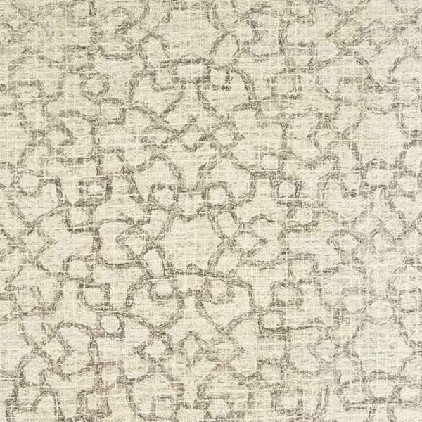 HomeRoots 5' Hand-Tufted Wool Area Rug in Tan and Ivory - Elegant Geometric Design for Any Living Space 4' X 6' 575758