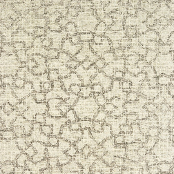 HomeRoots 5' Hand-Tufted Wool Area Rug in Tan and Ivory - Elegant Geometric Design for Any Living Space 4' X 6' 575758