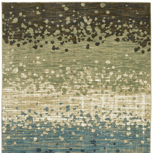 Homeroots 3' Blue Abstract Area Rug - Stain Resistant, Stylish Design For Kids And Pets, Perfect For Any Room 7' X 10' Polypropylene,Polyester 575767