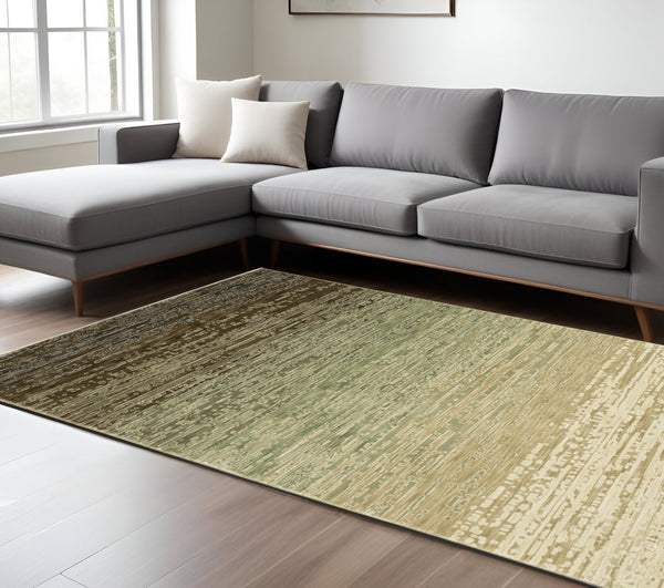 Homeroots 3'' Brown Abstract Area Rug - Stylish, Stain-resistant Comfort For Homes With Kids And Pets 7' X 10' Polypropylene,Polyester 575768