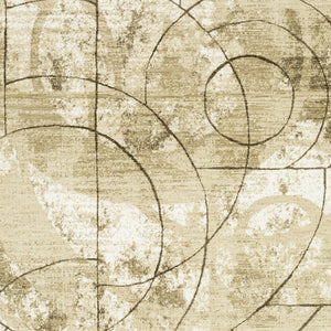 Homeroots 3' Artistic Beige Geometric Power Loom Area Rug - Stain Resistant, Perfect For Kids And Pets 7' X 10' Polypropylene,Polyester 575769