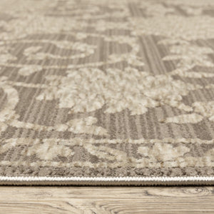 Homeroots 10' Stunning Floral Area Rug With Fringe - Stain Resistant, Perfect For Homes With Kids And Pets 5' X 8' Polyester 575778