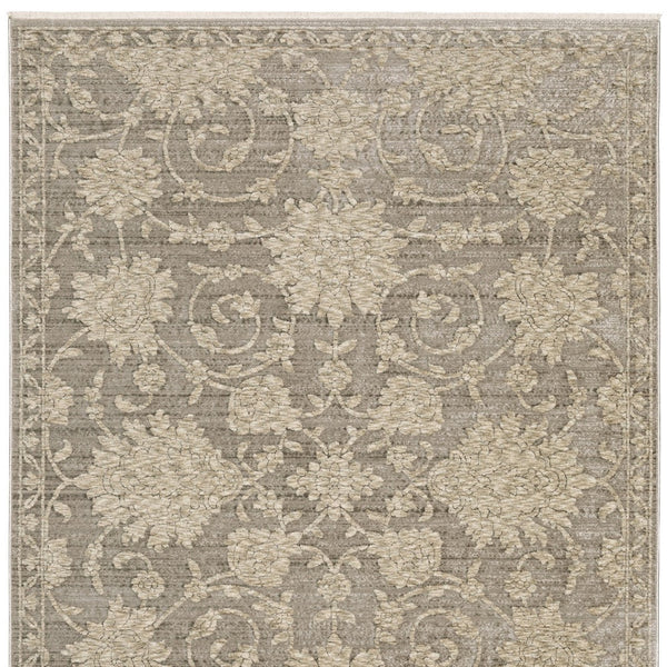 Homeroots 10' Stunning Floral Area Rug With Fringe - Stain Resistant, Perfect For Homes With Kids And Pets 5' X 8' Polyester 575778