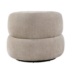 English Elm Modern Barrel Swivel Accent Chair Chenille Upholstery Plush Foam Seat Living Room Light Brown B011P474250