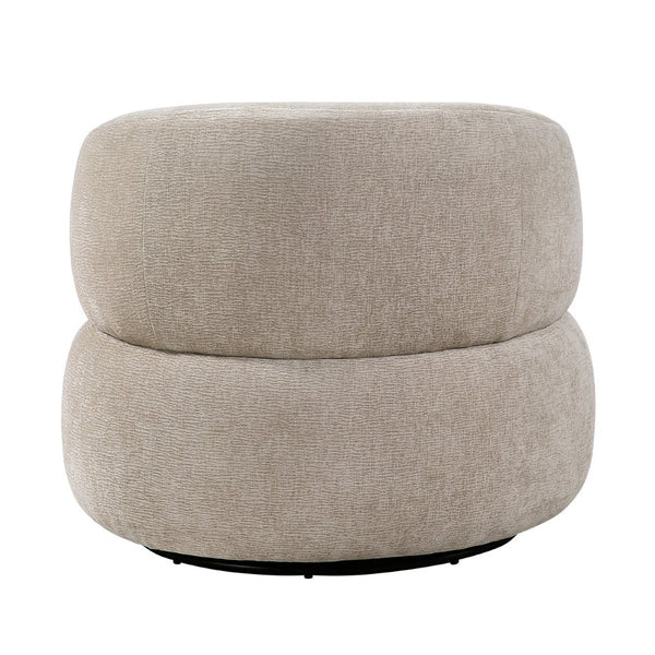 English Elm Modern Barrel Swivel Accent Chair Chenille Upholstery Plush Foam Seat Living Room Light Brown B011P474250
