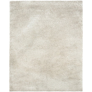HomeRoots 5' Plush Ivory Shag Area Rug - Hand-Tufted Luxury, Stain-Resistant, Soft Cotton Backing for Comfort 3' X 5' 575783