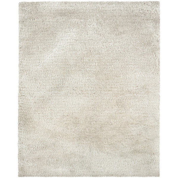 HomeRoots 5' Plush Ivory Shag Area Rug - Hand-Tufted Luxury, Stain-Resistant, Soft Cotton Backing for Comfort 3' X 5' 575783