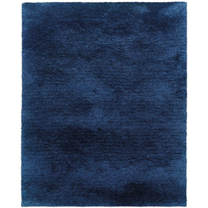 HomeRoots 5' Luxurious Blue Shag Hand-Tufted Area Rug - Soft, Stain-Resistant, Perfect for Modern Living Spaces 3' X 5' 575784
