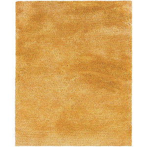 HomeRoots 5' Gold Shag Hand-Tufted Area Rug - Luxurious Soft Texture, Durable, Stain-Resistant, Retro Charm 3' X 5' 575785