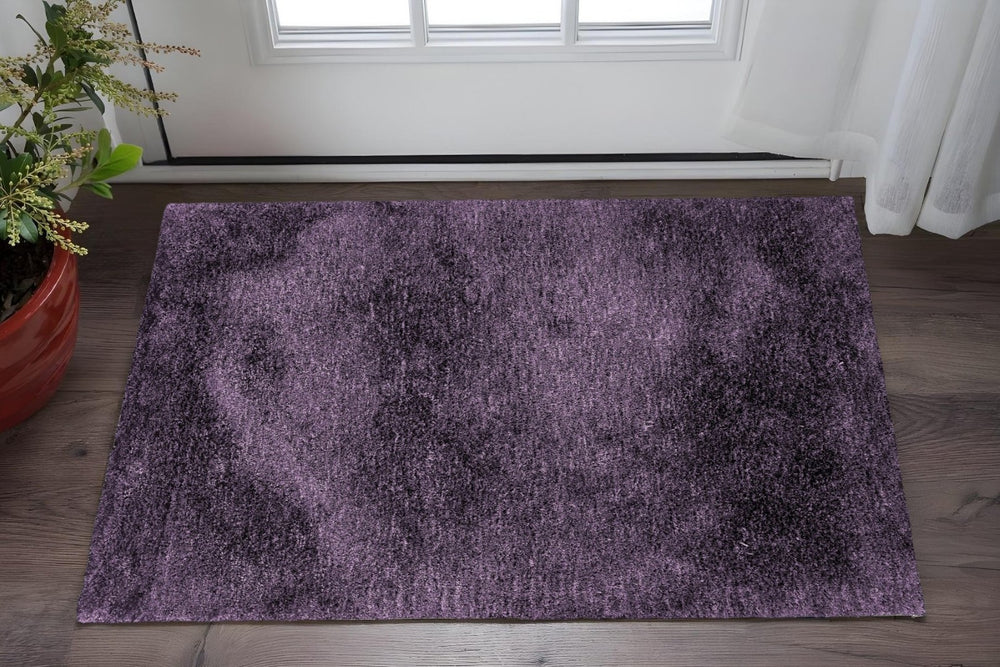 HomeRoots 5' Plush Purple Hand-Tufted Shag Area Rug for Cozy Living Spaces - Stain and Fade Resistant Decor 3' X 5' 575786