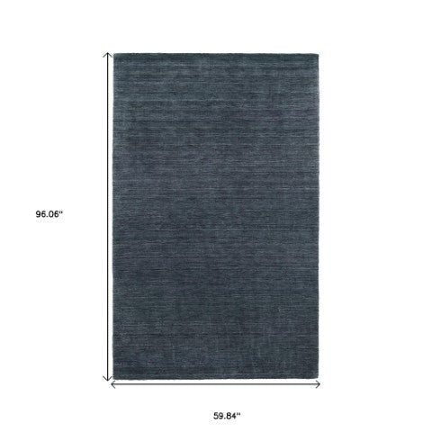 Homeroots 5' Navy Blue Wool Hand Tufted Area Rug - Elevate Your Space With Style, Comfort, And Versatility! 5' X 8' Wool 575788