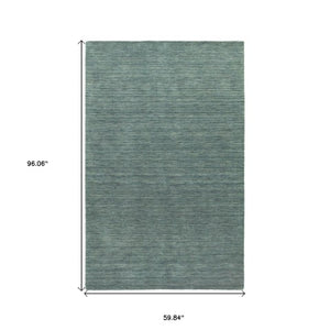 Homeroots 5' Navy Blue Wool Hand Tufted Area Rug - Elevate Your Space With Style, Comfort, And Versatility! 5' X 8' Wool 575789