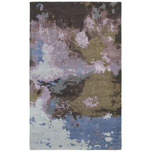 Homeroots 4' Abstract Hand-tufted Area Rug In Blue And Purple – Elevate Your Space With Stylish Comfort 4' X 6' Wool Blend 575799