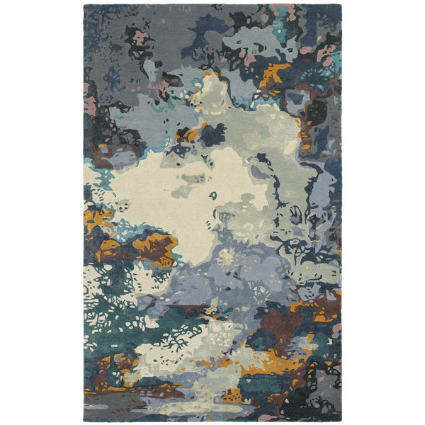 Homeroots 4' Abstract Blue Hand-tufted Area Rug - Elevate Your Living Space With Stylish Sophistication 4' X 6' Wool Blend 575802