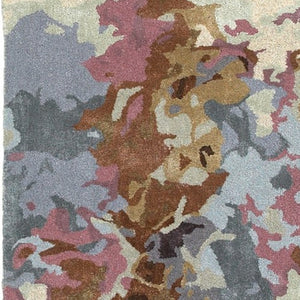 HomeRoots 8' Abstract Hand-Tufted Runner Rug in Blue and Brown - Elevate Your Space with Modern Elegance! 8' Runner 575809