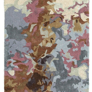 HomeRoots 8' Abstract Hand-Tufted Runner Rug in Blue and Brown - Elevate Your Space with Modern Elegance! 8' Runner 575809