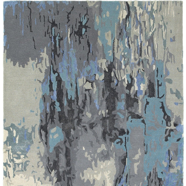 Homeroots 4' Inviting Blue Abstract Hand-tufted Area Rug For Stylish Living Spaces - Enhance Your Home Decor 4' X 6' Wool Blend 575811