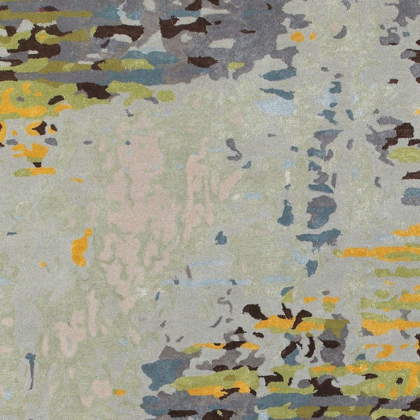 Homeroots 4' Abstract Gray And Yellow Hand-tufted Area Rug - Elevate Your Space With Style And Warmth 4' X 6' Wool Blend 575814