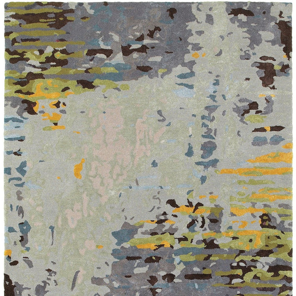 Homeroots 4' Abstract Gray And Yellow Hand-tufted Area Rug - Elevate Your Space With Style And Warmth 4' X 6' Wool Blend 575814