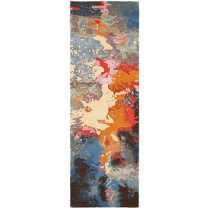 HomeRoots 4' Abstract Hand-Tufted Area Rug in Pink, Orange & Blue – Modern Design for Any Space 8' Runner 575818