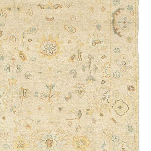 HomeRoots 6' Hand-Knotted Beige and Gray Wool Oriental Area Rug – Timeless Elegance for Any Room Decor 10' Runner 575820