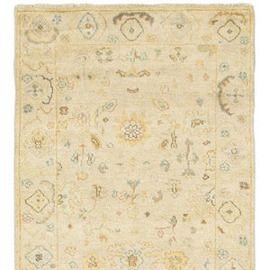 HomeRoots 6' Hand-Knotted Beige and Gray Wool Oriental Area Rug – Timeless Elegance for Any Room Decor 10' Runner 575820