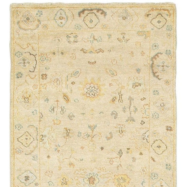 HomeRoots 6' Hand-Knotted Beige and Gray Wool Oriental Area Rug – Timeless Elegance for Any Room Decor 10' Runner 575820